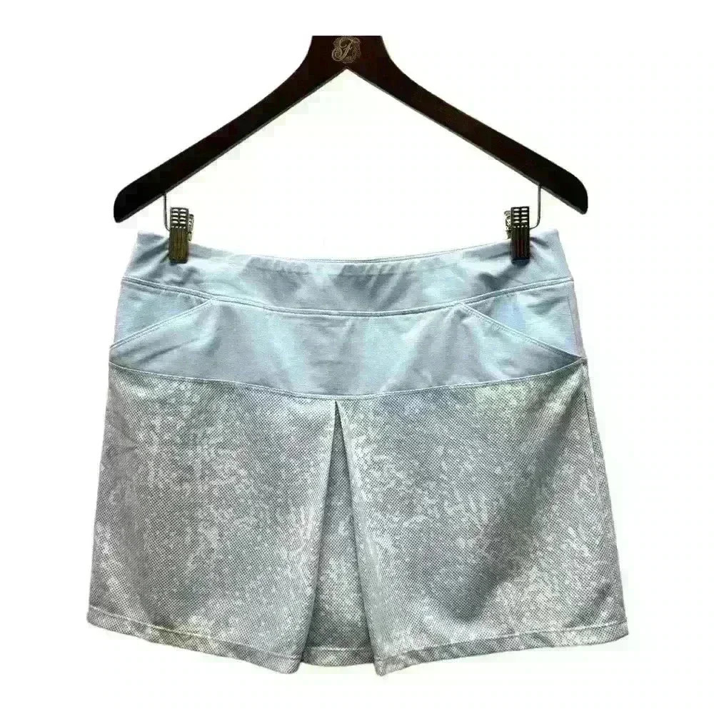 Adidas Golf  Skort Skirt Pull On Elastic Waist Pockets Stretch Blue